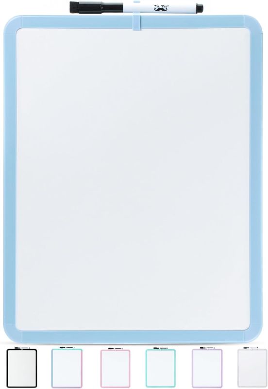 Photo 1 of Mr. Pen- Dry Erase Board, 14” x 11” with a Black Dry Erase Marker, Blue Frame, Small White Board for Kids, Students, Small Dry Erase Board, Mini White Board
