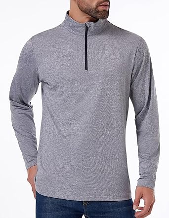 Photo 1 of ** different color*
Men's Quarter Zip Pullover Sweats Long Sleeve Active Performance Shirt Athletic Quick Dry Tops