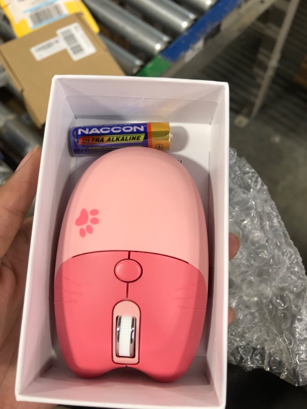 Photo 3 of Lomiluskr Cute Cat Wireless Mouse, Lightweight Soundless Mouse, 2.4G Wireless Mice, Candy Colors, Kawaii Mouse for Girls and Kids (Pink)