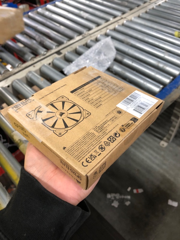 Photo 1 of Corsair SP120 Elite, 120mm PWM Hydraulic Bearing Case Fan with CORSAIR AirGuide Technology - Low-Noise, 24.7 dBA, Fan Speeds from 300 RPM - 1,300 RPM, 45.4 CFM, Single Pack - Black
