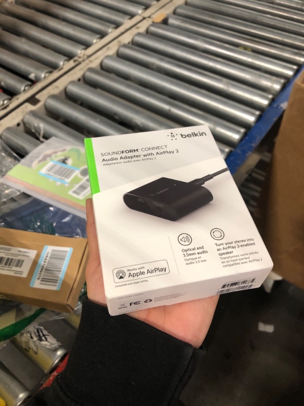 Photo 2 of Belkin SoundForm Connect AirPlay 2 Adapter & Airplay 2 Receiver - Wireless Streaming for Apple Devices to Bluetooth Speakers - Optical & 3.5mm Speaker Inputs for iPhone 14, 13, MacBook Pro & More