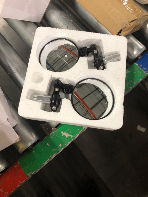 Photo 1 of MICTUNING Universal Motorcycle Mirrors - 3 Inch Round Folding Bar End Side Mirror Compatible with Honda, Scooter, Suzuki, Yamaha, Kawasaki, Victory and More