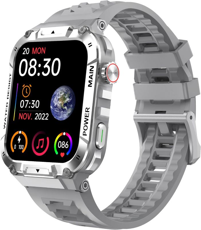 Photo 1 of * faulty charger, type in last photo**
Military Smart Watch for Men 1.96 Inches Outdoor Sports Smartwatch with Answer/Make Call,Fitness Watch,Blood Oxygen,Heart Rate and Sleep Monitor Compatible with iPhone and Android Phones