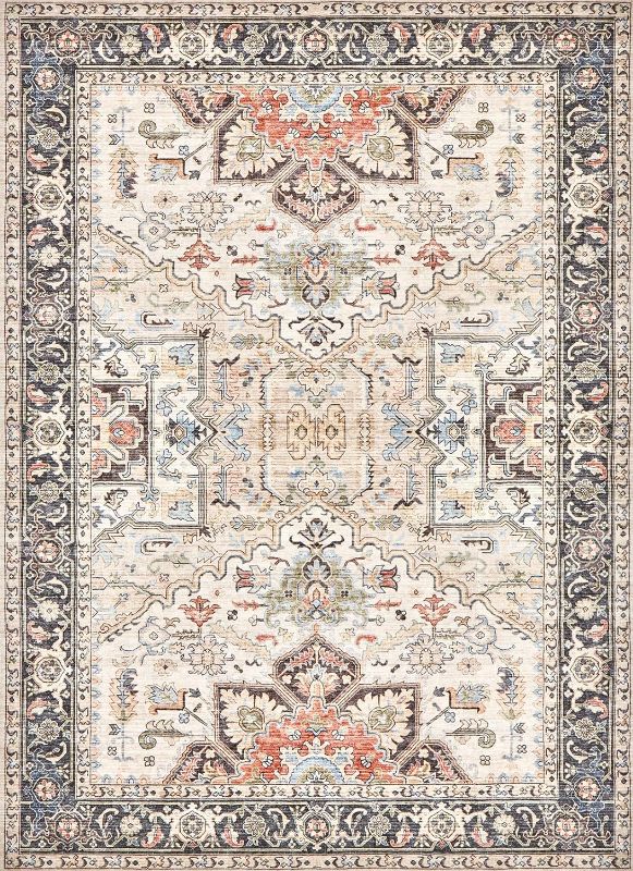 Photo 1 of ** similar to image**
Area Rug Living Room Rugs - 9x12 Soft Machine Washable Oriental Vintage Floral Distressed Rug Large Indoor Floor Carpet for Bedroom Under Dining Table Home Office Decor - Multi