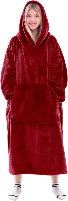 Photo 1 of EHEYCIGA Wearable Blanket Hoodie with Pockets and Sleeves, Flannel Fleece Hooded Blanket for Women Men Adults and Kids