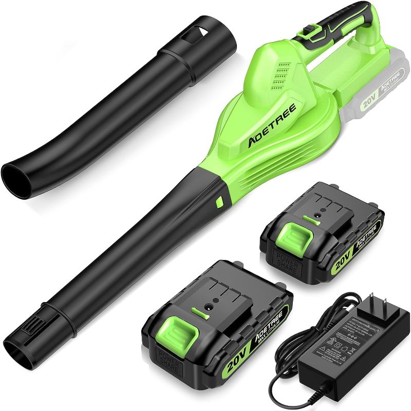Photo 1 of ** one battery**
Cordless Leaf Blower - Lightweight Electric Blower with 2 Batteries & Charger - 20V Battery Powered Small Handheld Blower for Lawn Care Green