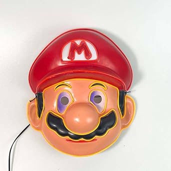 Photo 1 of Halloween Mask, LED Light up Mask, Mario Glow Mask for Carnival, Halloween Costumes for Men Women Boys Girls
