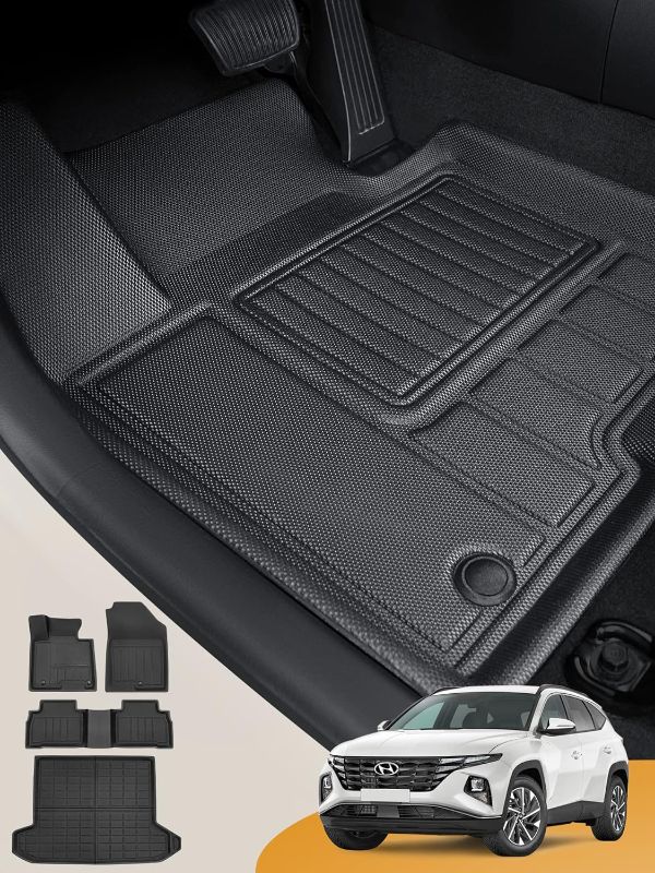 Photo 1 of 2022 2024 2023 for Hyundai Tucson Floor Mats & Cargo Liner (Not for PHEV), XPE All Weather Waterproof Floor Mats & Trunk Mat for Hyundai Tucson 2023 Accessories, for Hyundai Tucson Car Mats
