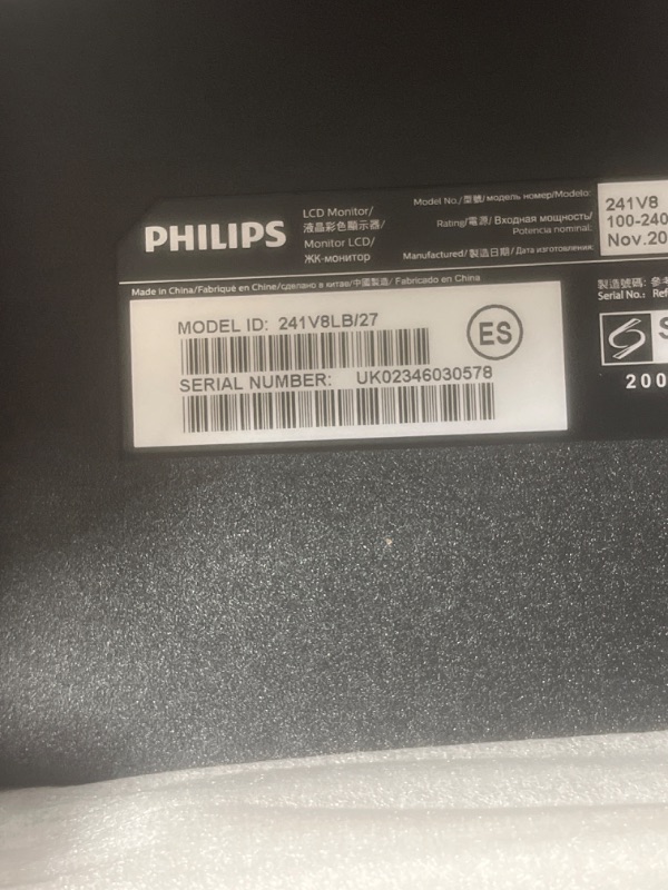 Photo 4 of PHILIPS 24 inch Class Thin Full HD (1920 x 1080) 100Hz Monitor, VESA, HDMI & VGA Port, 4 Year Advance Replacement Warranty, 241V8LB 24" Class Full HD | 100Hz