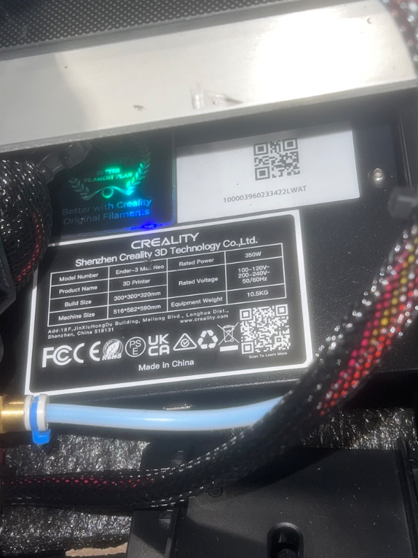 Photo 1 of Creality Ender 3 Max Neo 3D Printer, CR Touch Auto Leveling Dual Z-Axis Full-Metal Extruder Silent Mainboard Filament Sensor Ender 3D Printer Large Print Size 11.8x11.8x12.6in