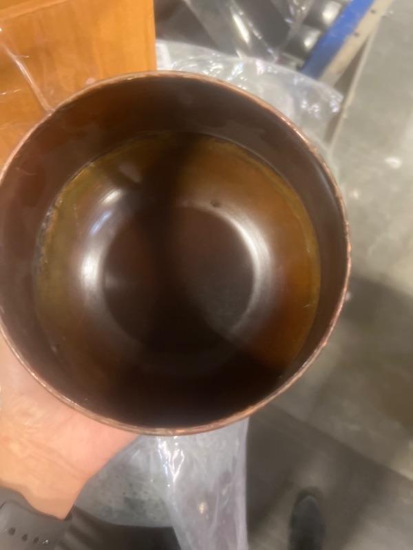 Photo 1 of 4" Copper Orange and Aqua Blue Indoor Planter Small
