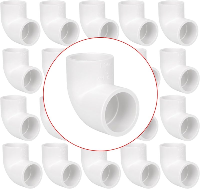 Photo 1 of 20 Pack 3/4" 90 Degree Elbow Pipe Fittings 2 Way Right Angle PVC Pipe Fitting, Furniture Build Grade SCH40 (Socket x Socket) 3/4" PVC Fitting Connectors for DIY PVC Shelf Garden Support Structure