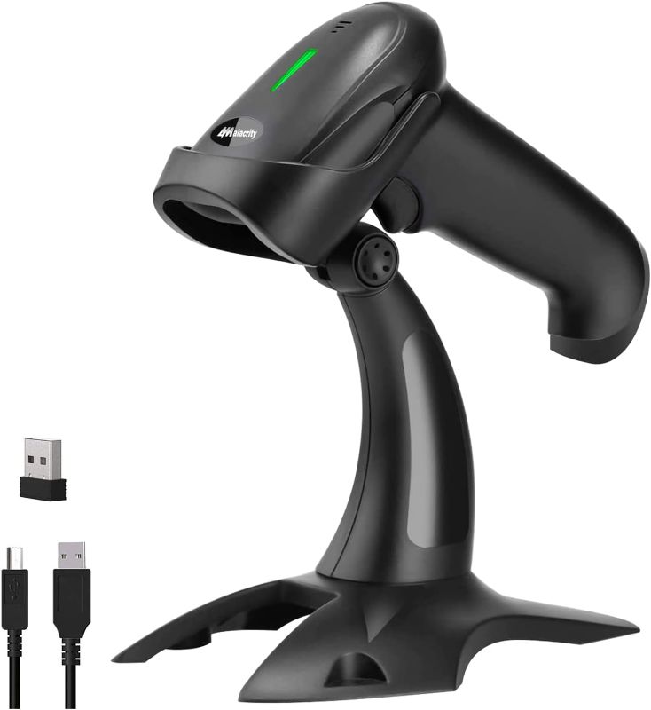 Photo 1 of 2D Bluetooth Barcode Scanner,Alacrity 1D 2D Hands-Free Automatic Scanning 3-in-1 Connections Bluetooth&USB Wired&2.4GHz Wireless Barcode Reader,Work with Windows,Mac,Android,Linux,iOS
