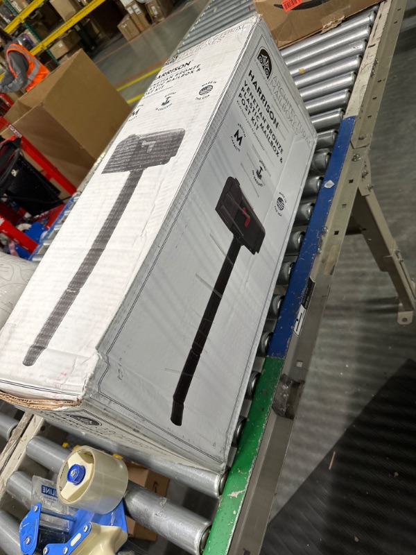 Photo 1 of Architectural Mailboxes Harrison Plastic Mailbox and Post Kit, HCPL10VAM, Venetian Bronze, Medium Capacity