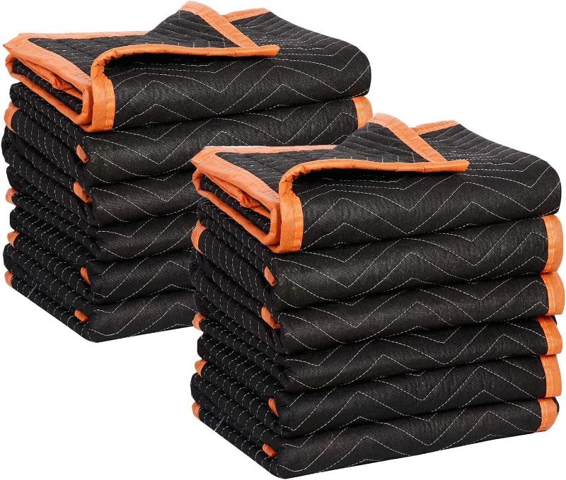 Photo 1 of ** $50 retail price, comes with 2**
SIMPLI-MAGIC 79522 Heavy Duty Padded Moving Blankets, Orange/Black, 72” x 80”, 6 Pack