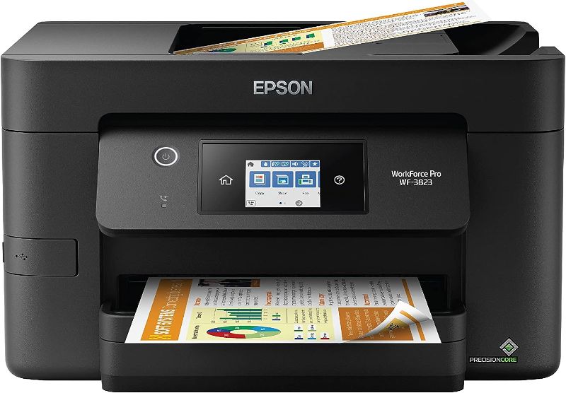 Photo 1 of *** NOT FUNCTIONAL**** SELLING AS PARTS*****Epson Workforce Pro WF-3823 Wireless All-in-One Printer with Auto 2-Sided Printing, 35-Page ADF, 250-Sheet Paper Tray and 2.7" Color Touchscreen, Black
