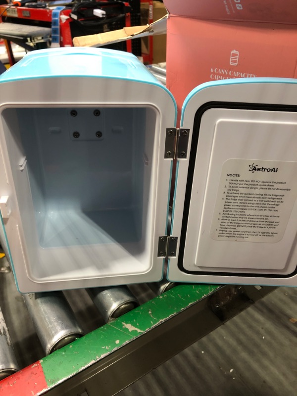 Photo 1 of AstroAI Mini Fridge, 4 Liter/6 Can AC/DC Portable Thermoelectric Cooler Refrigerators for Skincare, Beverage, Food, Home, Office and Car, ETL Listed (Teal)
