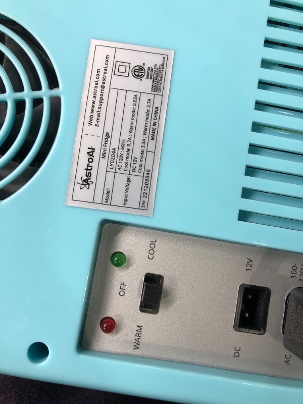Photo 1 of AstroAI Mini Fridge, 4 Liter/6 Can AC/DC Portable Thermoelectric Cooler Refrigerators for Skincare, Beverage, Food, Home, Office and Car, ETL Listed (Teal)

