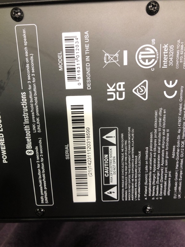 Photo 2 of ** missing power cord, type in last photo**
Alto Professional TS408 - 2000W 8" Powered PA Speaker with 3 Channel Mixer, Bluetooth Streaming, Wireless Loudspeaker linking, DSP and Alto App