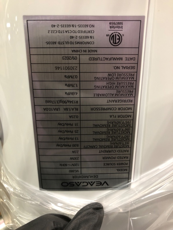 Photo 5 of 30 Pint Dehumidifiers for Home with Drain Hose, VEAGASO 2,500 Sq.Ft Dehumidifier for Basement, Large Room, Bathroom, Three Operation Modes, Intelligent Humidity Control, Dry Clothes, 24HR Timer