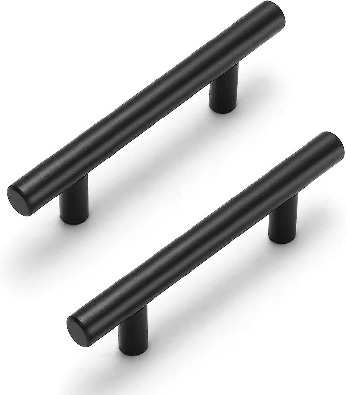 Photo 1 of 45 Pack 3 Inch Cabinet Pulls Matte Black Cabinet Handles Drawer Pulls Stainless Steel Black Drawer Handles Kitchen Cabinet Hardware Handles for Cabinets and Drawers - 5" Overall Length