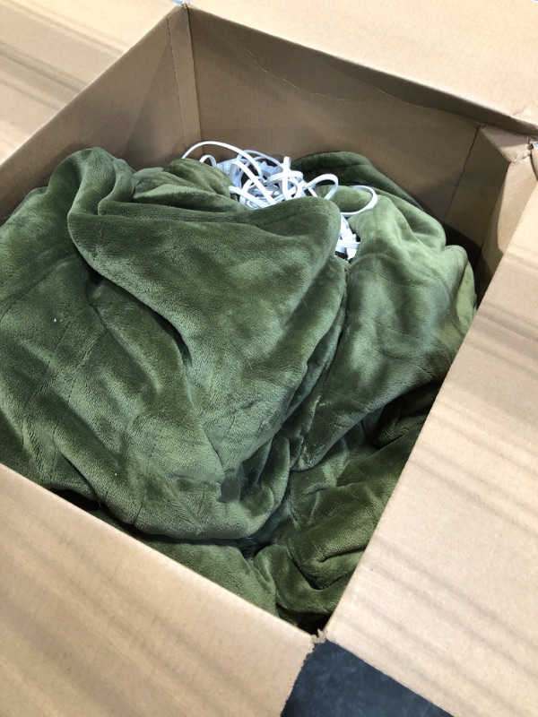 Photo 3 of **NON FUNCTIONING//SOLD AS PARTS** 
Bedsure Electric Blanket Full Size - Heated Blanket with 6 Heat Settings, Flannel Heating Blanket with 10 Time Settings, 8 hrs Timer Auto Shut Off (72x84 inches, Olive Green) 10 - Olive Green Full