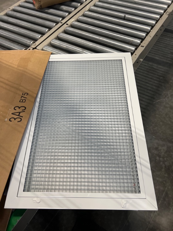 Photo 3 of 16" x 25" Cube Core Eggcrate Return Air Filter Grille for 1" Filter - Aluminum - White [Outer Dimensions: 18.5" x 27.5] 16 x 25 Return *Filter* Grille