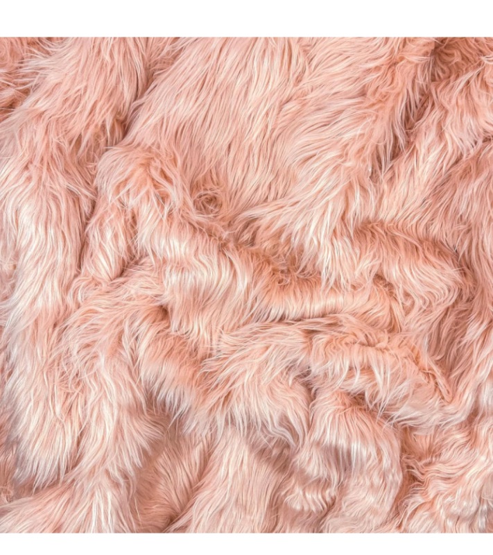 Photo 1 of | Half Yard Faux Fur | 18" X 60" Inch | by The Yard | Fur Fabric for DIY Projects, Craft Supply, Costume, Decoration, Upholstery, Plush Furry Material (Blush)