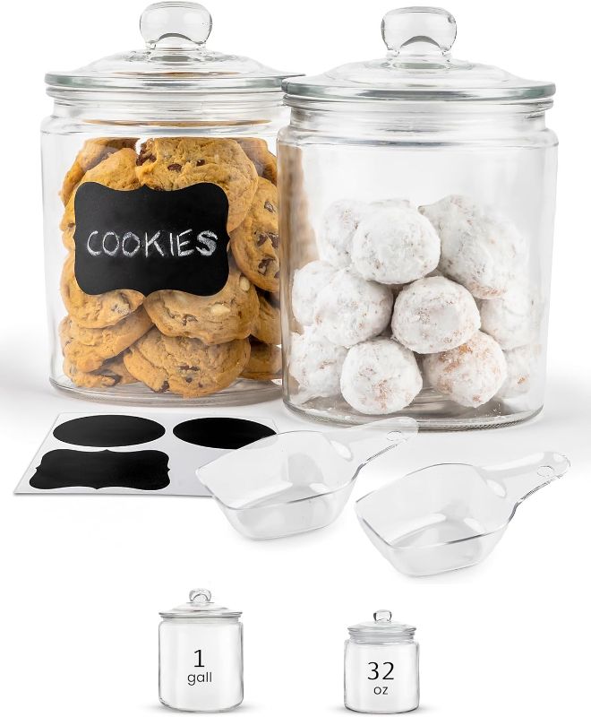 Photo 1 of Kook Half-Gallon Kitchen Storage Glass Jars with Lids Food Storage Container Set of 2