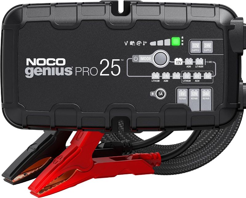 Photo 1 of NOCO GENIUSPRO25, 25A Smart Car Battery Charger, 6V, 12V and 24V Portable Automotive Charger, Battery Maintainer, Trickle Charger and Desulfator for AGM, Lithium, Marine, Boat and Deep Cycle Batteries