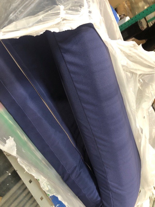 Photo 1 of ***not exact***
Casual Indoor/Outdoor Seat Cushion for Patio Furniture with Extra Padding | Azul Navy Blue Color Zipper Closure & 2 Fabric Ties | Fade Resistant Rectangle Bench Cushion
