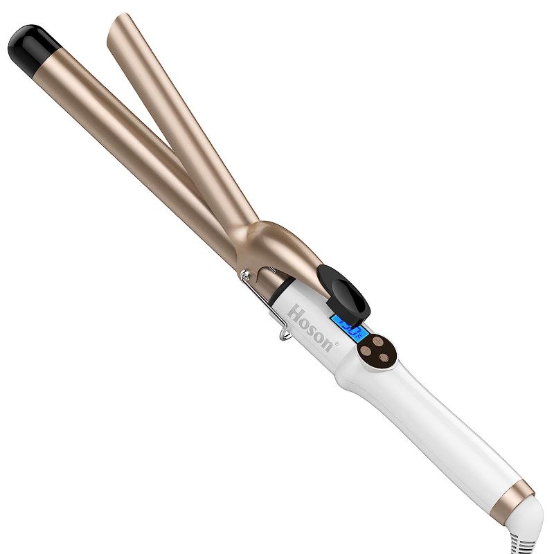 Photo 1 of Hoson 1 Inch Curling Iron Professional Ceramic Tourmaline Coating Barrel Hair Curler, LCD Display with 9 Heat Setting(225°F to 450°F for All Hair Types, Glove Include)
