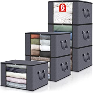 Photo 1 of ***BLACK***
2 Pack Stackable Storage Bins - Foldable Metal Frame Storage Boxes for Clothes Double Zipper Fabric Box Organizer Set with Carrying Handles and Clear Window (66L, Beige)
