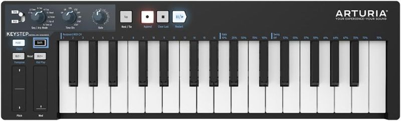 Photo 1 of Arturia - Keystep - Portable MIDI Controller, Sequencer and Arpeggiator - 32 Slimkeys, 8-Memory Polyphonic Step Sequencer, 8-Mode Arpeggiator, CV-Compatible(Black)
