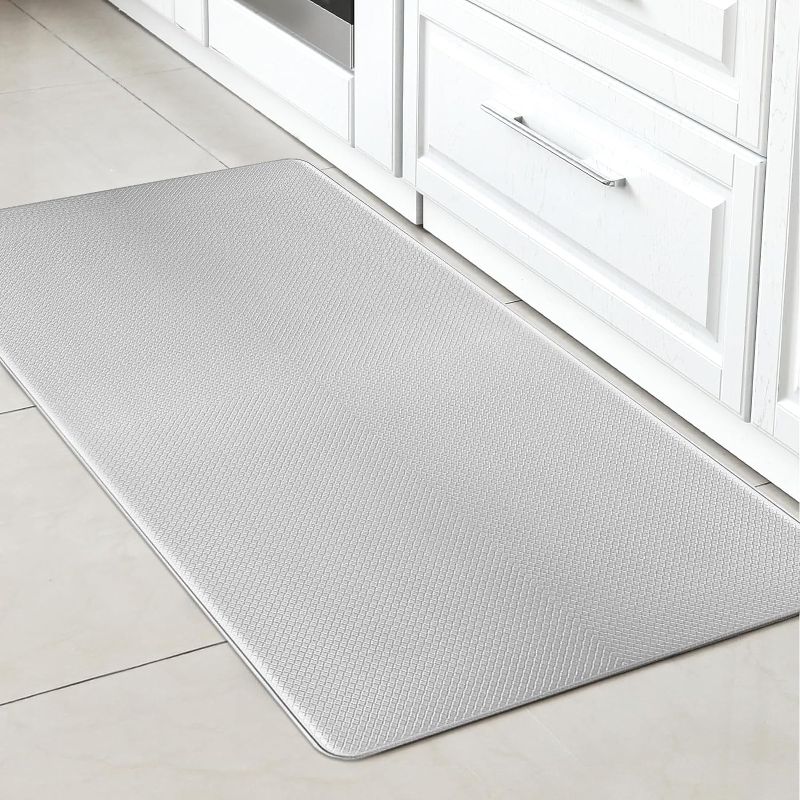 Photo 1 of **NOT EXACT***
Kitchen Mat, Kitchen Rugs, Cushioned Anti Fatigue Kitchen Mats, 0.4 Inch Thick Waterproof Non Slip Rug Set, PVC Ergonomic Comfort Foam Rug for Kitchen, Floor Home, Office, Laundry - Grey