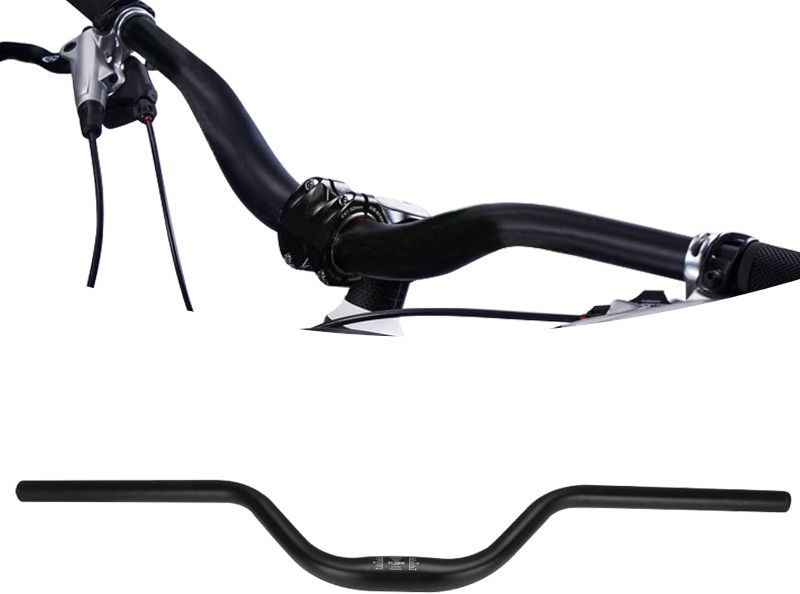 Photo 1 of 31.8mm Riser Handlebar,7075 Aluminum Heightened 22mm 7/8" Mountain Handle Bars 740mm Length Universal for Most Bike Bicycle Dirt Pit Bike Ebike Motorcycle - Black
