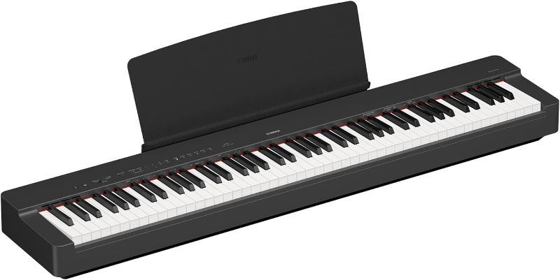Photo 1 of  88-Key Weighted Action Digital Piano with Power Supply and Sustain Pedal, Black (P225B)
