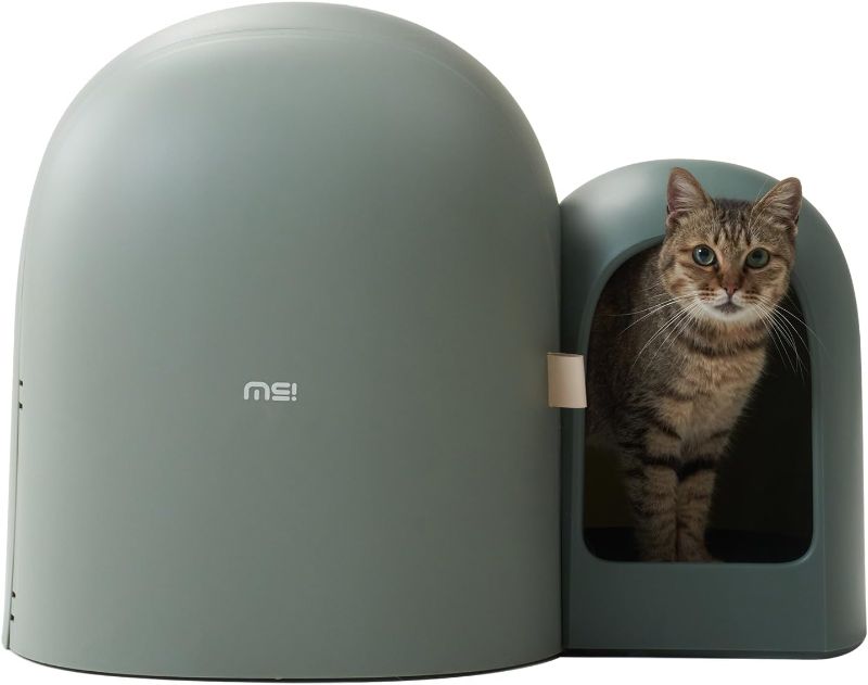 Photo 1 of ***COLOR IS WHITE***
MS!MAKE SURE Cat Litter Box MAX, Enclosed Litter Box with Scoop, Stylish & Functional for Indoor Cats - Moss Green
