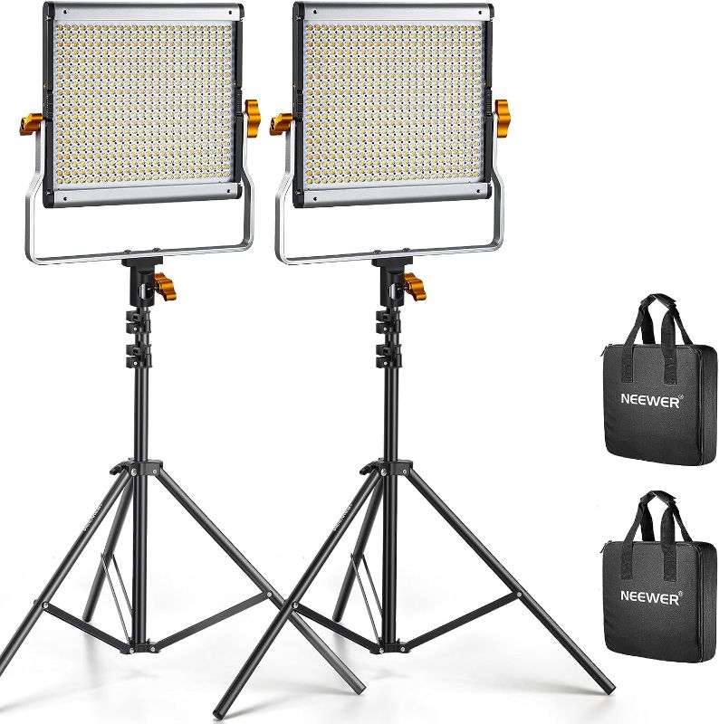 Photo 1 of ***not exact***
Neewer 2 Packs Dimmable Bi-Color 480 LED Video Light and Stand Lighting Kit Includes: 3200~5600K CRI 96+ LED Panel with U Bracket, 75 inches Light Stand for YouTube Studio Photography, Video Shooting
