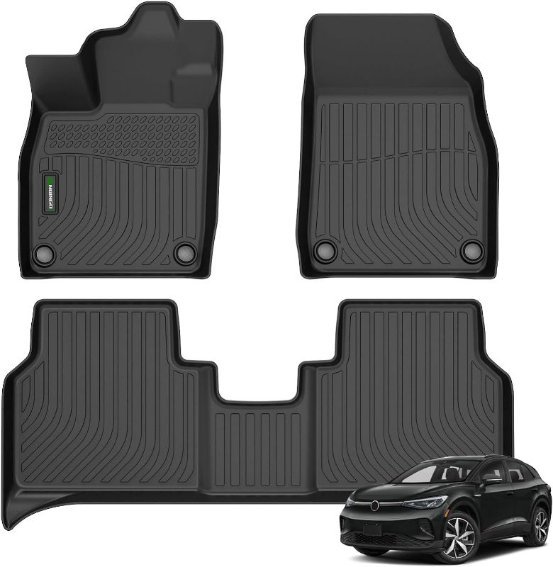 Photo 1 of ANBINGO- Floor Mats Custom for ID4 2021-2024 TPE All Weather Waterproof Floor Liners 1st & 2nd Row Car Mats, Black
