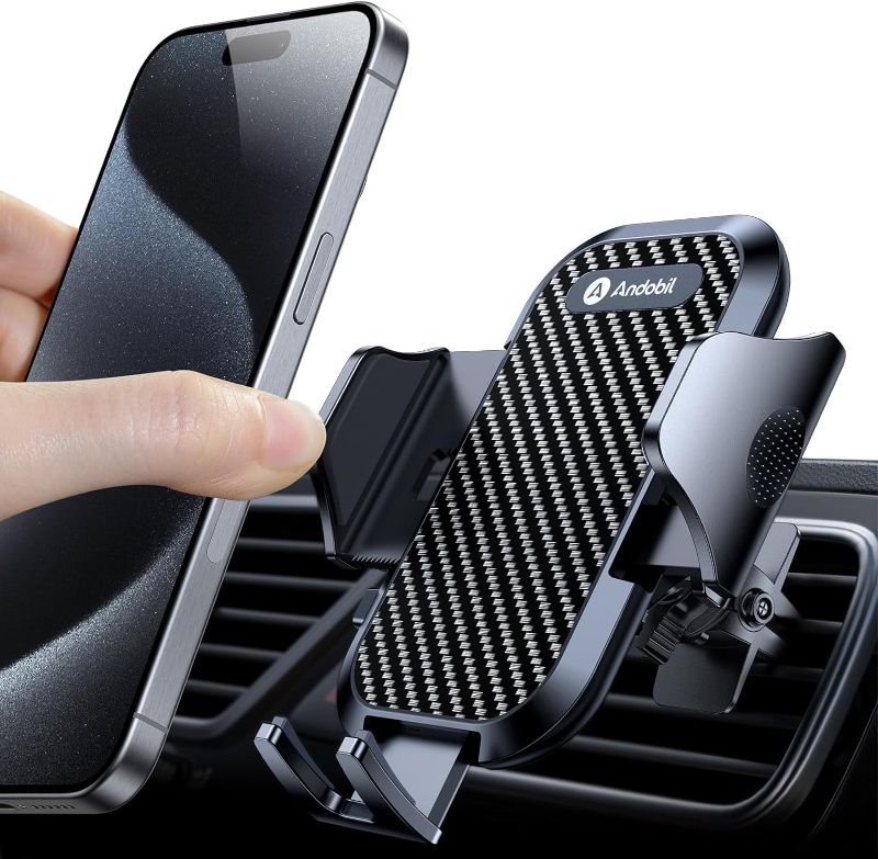 Photo 1 of andobil Car Phone Holder Mount [2024 Upgraded] Smartphone Air Vent Holder Mount Easy Clamp Hands-Free Compatible with iPhone 12 13 14 15 Pro Max Samsung Galaxy S24 Ultra S23 S22 S21 Note 20
