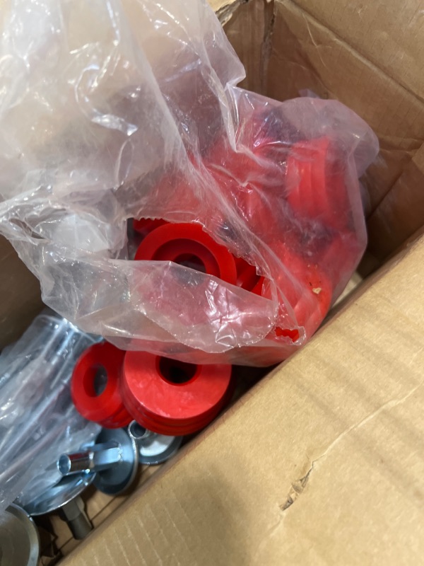 Photo 1 of Black Red Improve Smooth Ride Super Duty Body Mount Bushing Kit for 2008-2016 Ford F250 F350 2WD 4WD Polyurethane Body Cab Mounts & Steel Sleeves & Hardware KF04060BK (RED-KF04060BK)
