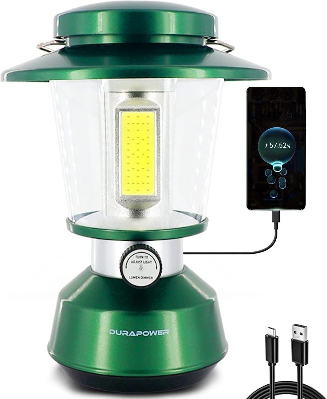 Photo 1 of Durapower Rechargeable Camping Lantern,7500 Lumen Super Bright LED Camping Lantern, 7200 Mah Power Bank, IP44 Waterproof, 30 Hours, Portable Lantern for Hurricane, Power Outages