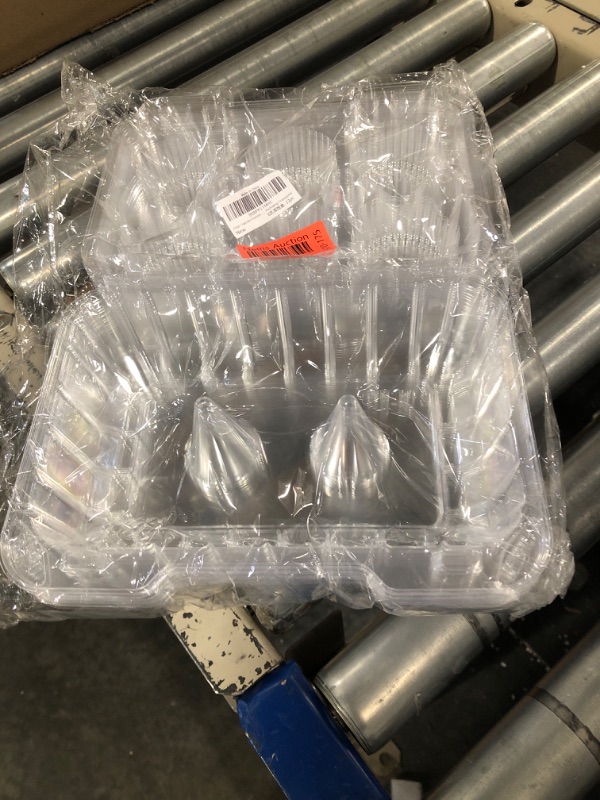 Photo 1 of Clear Cupcake Containers,12pc Plastic Disposable High Dome Cupcake Boxes 6 Compartment Cupcake Holders Cupcake Containers Half Dozen Cupcake Trays Durable Cup Cake Muffin Packaging Transporter