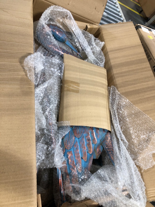 Photo 1 of **only one in pack**Kircust Garden Crane Statues Patina Heron Decoy, Standing Metal Crane Sculptures Bird Yard Art for Outdoor Decor,