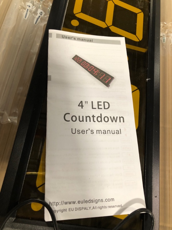 Photo 1 of EU 4" 9Digits LED Days Countdown CountUP and Clock Red Color 999 Days with Hours Minutes Seconds IR Remote Control Aluminum Casese