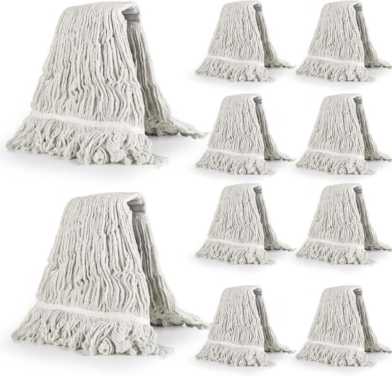 Photo 1 of 16Pcs Commercial String Mop Head, Loop-End Mop Head Replacement, Heavy Duty Mop Head Refills, Cotton Looped End Wet Cleaning Mop Refill for Floor Cleaning, Home, Industrial and Commercial Use (White)