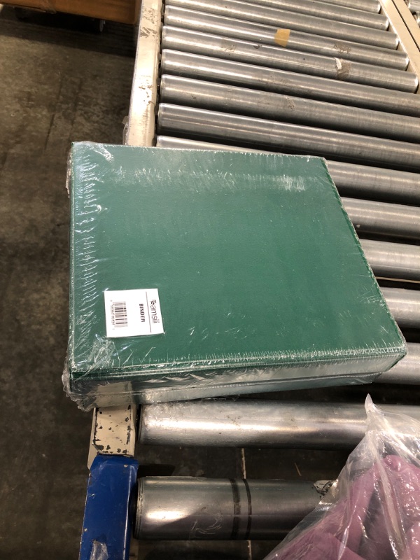 Photo 2 of Samsill Durable 1 Inch Binder, Made in the USA, D Ring Binder, Customizable Clear View Cover, Green, 2 Pack, Each holds 225 Pages Green 2 Pack