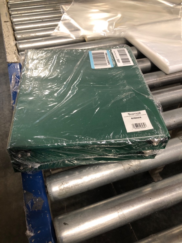 Photo 1 of Samsill Durable 1 Inch Binder, Made in the USA, D Ring Binder, Customizable Clear View Cover, Green, 2Pack, Each holds 225 Pages Green 2 pack