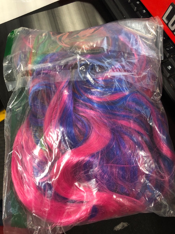 Photo 3 of IMOSA 27.5 Long Wavy Rainbow Wig for Women Harajuku Style Costume Halloween Cosplay